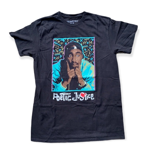 Tops - 2pac t-shirt black/blue